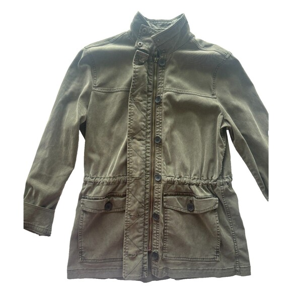 Lucky Brand Jacket Womens Small Military Army Green Fatigue Utility Cinch Waist - Picture 11 of 11